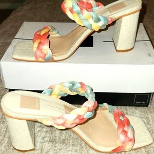 Dolce Vita Coral Multi Stell Suede Size 8.5 Linen heel